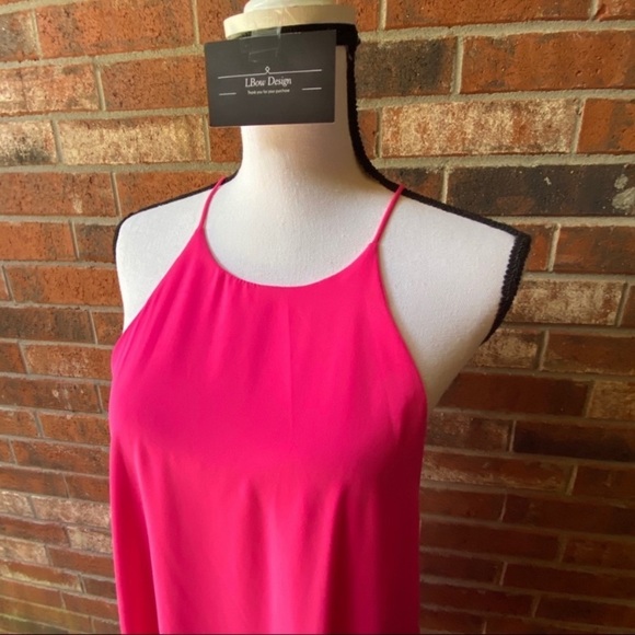 Everly High Neck Trapeze Pink Dress Size L - Picture 5 of 13
